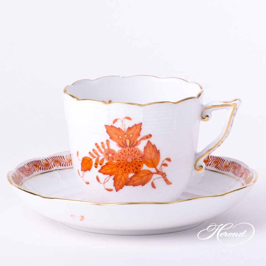 咖啡杯 – 中国花束 锈橙色 / 阿波尼橙色 – 海兰德细瓷