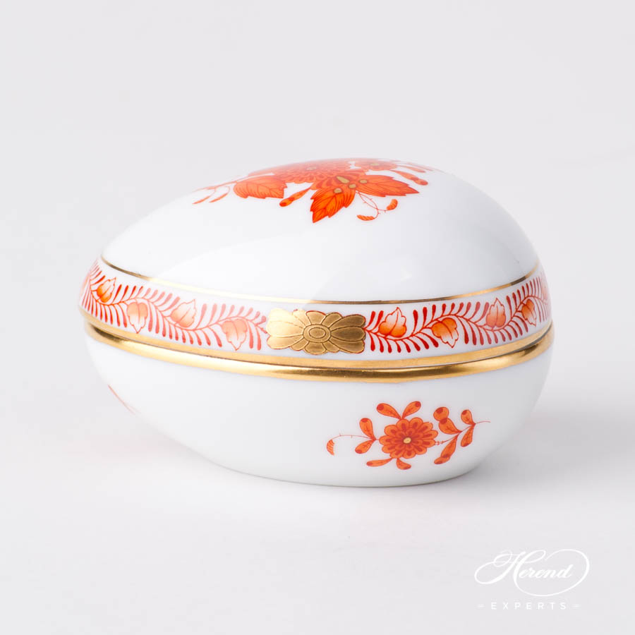 万宝盒 – 蛋形 – 中国花束 锈橙色 / 阿波尼橙色 – 海兰德细瓷