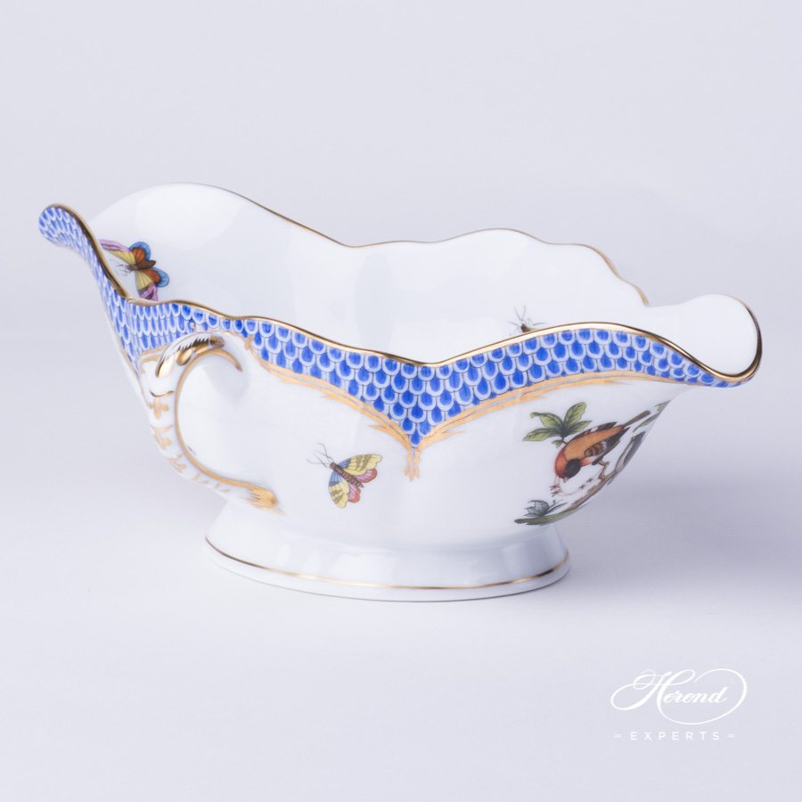 船型酱料碗 – 罗丝柴尔德鸟 蓝色鱼鳞纹 – 海兰德细瓷