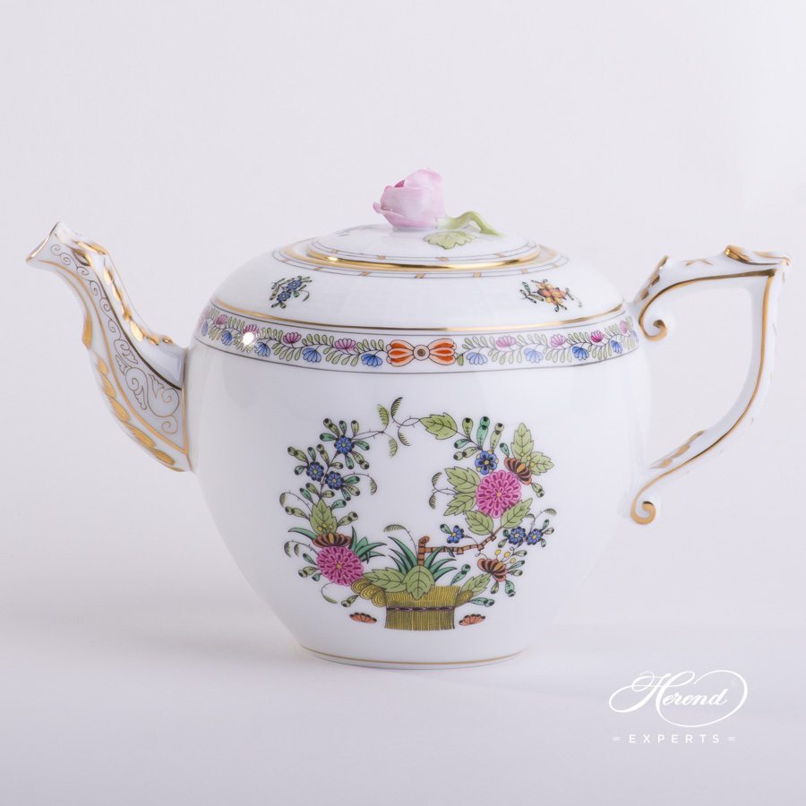 茶壶 – 印度花篮多色 – 海兰德细瓷