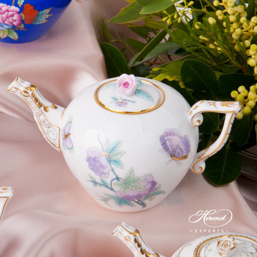 茶壶 – 微型 – 皇家花园绿松石 – 海兰德细瓷
