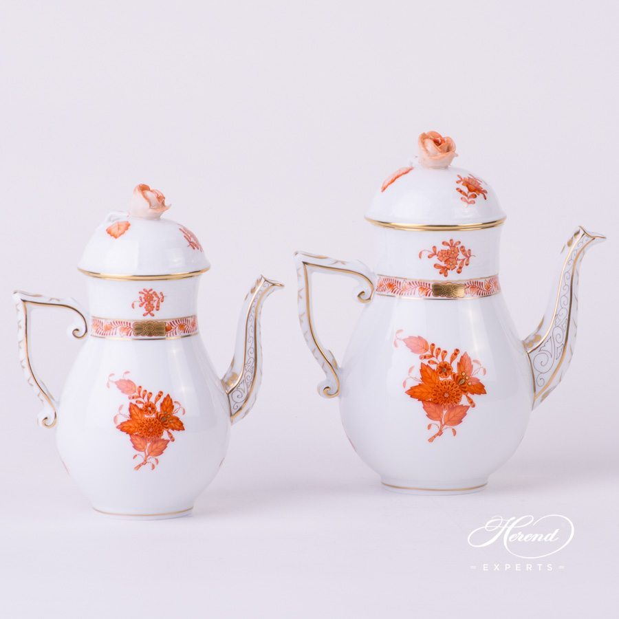 咖啡壶 – 中国花束 锈橙色 / 阿波尼橙色 – 海兰德细瓷