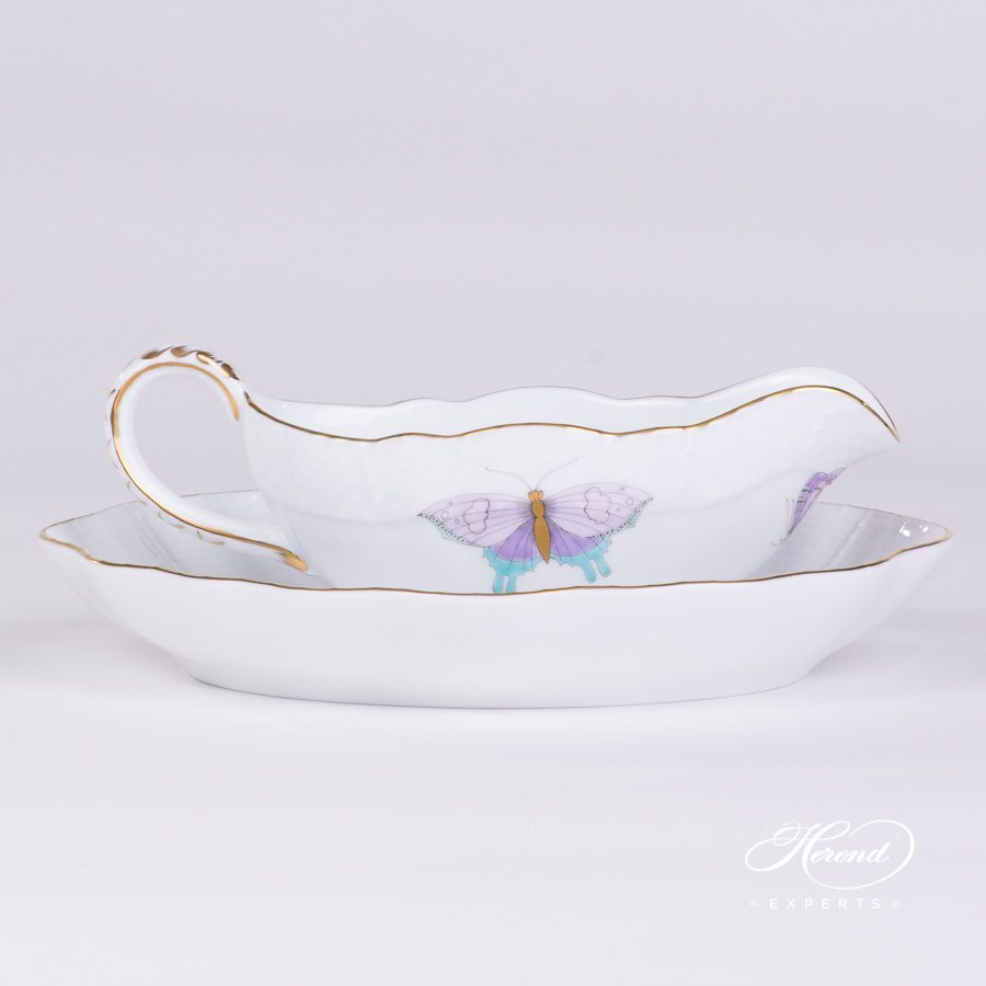 配 椭圆盘船型酱料碗 – 皇家花园绿松石 – 海兰德细瓷