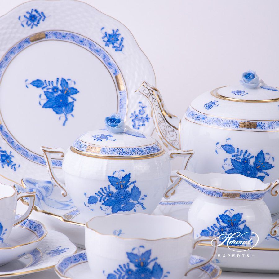 四人份茶具套装 – 中国花束 / 阿波尼蓝色 – 海兰德细瓷