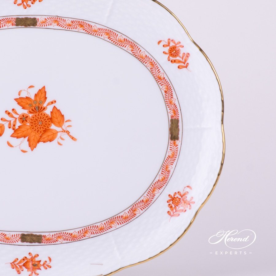椭圆形托盘 – 中国花束 锈橙色 / 阿波尼橙色 – 海兰德细瓷