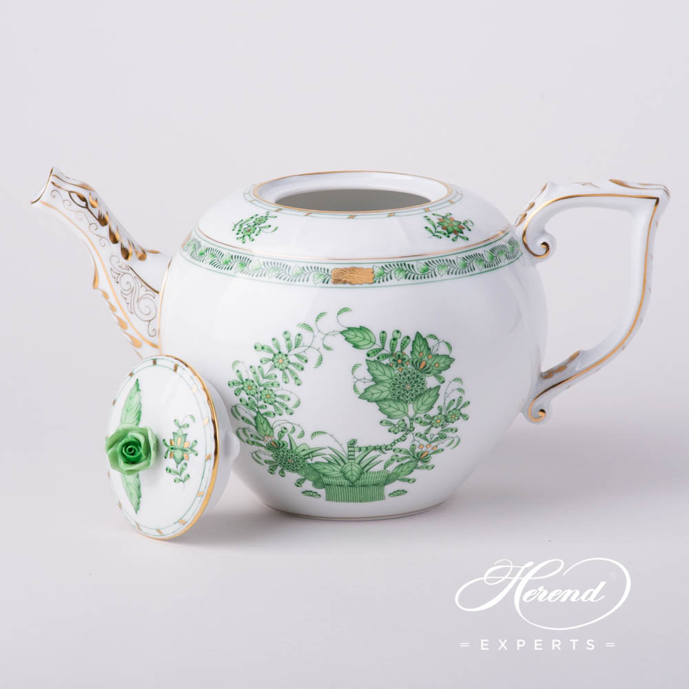 茶壶 – 印度花篮绿色 – 海兰德细瓷