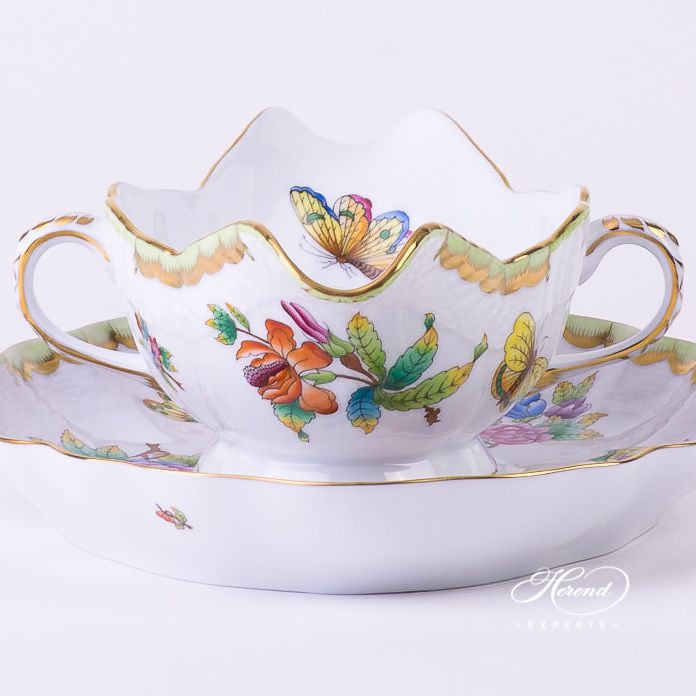 配椭圆盘 船型酱料碗 – 维多利亚女王 – 海兰德细瓷