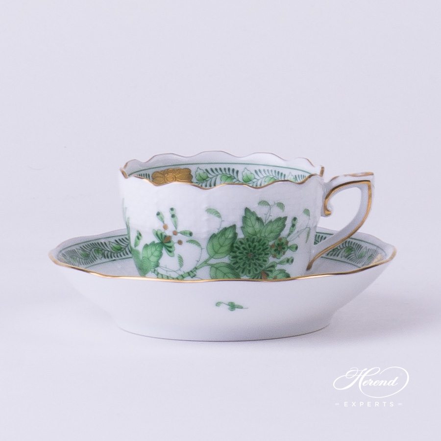 咖啡杯 – 印度花篮绿色- 赫伦海兰德细瓷