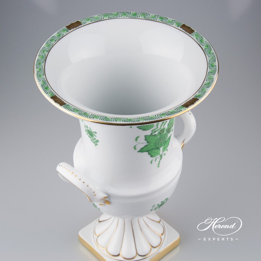 帝国器型花瓶，带底座– 中国花束 / 阿波尼绿色 – 海兰德细瓷