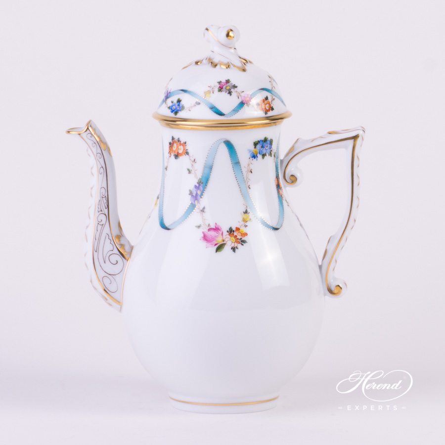 咖啡壶 – 蓝色带状花环- 海兰德细瓷