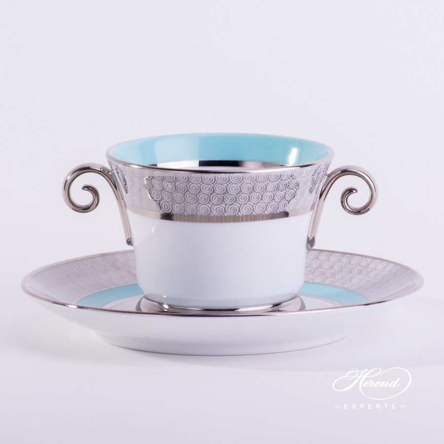 配茶碟的茶杯– 东方绿松石色 – 海兰德细瓷