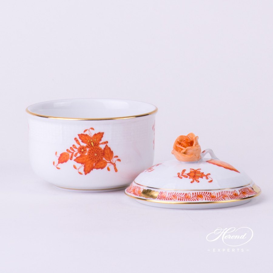 糖罐 – 中国花束 锈橙色 / 阿波尼橙色 – 海兰德细瓷