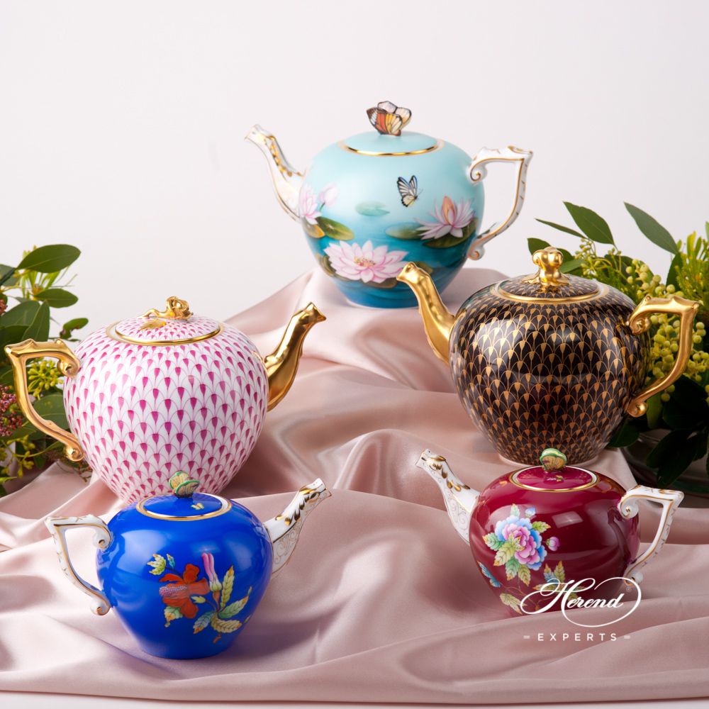 茶壶 – 紫色鱼鳞纹 – 海兰德细瓷
